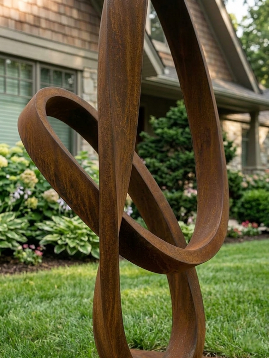 4.7 Ft Modern Metal Garden Sculpture | Handmade Custom Outdoor Yard & Landscape Art