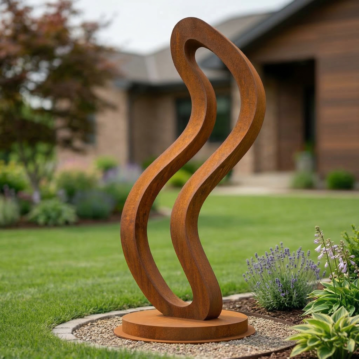 5.3 Ft Modern Metal Garden Sculpture | Handmade Custom Outdoor Yard Art
