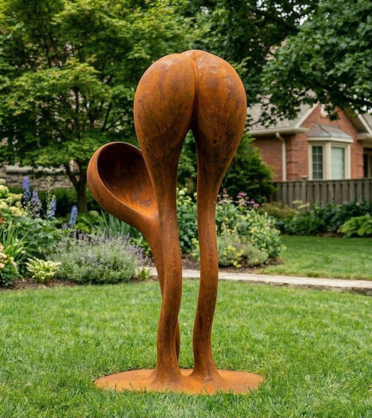 3 Ft Modern Rustic Metal Garden Sculpture | Handmade Custom Outdoor Yard & Landscape Art