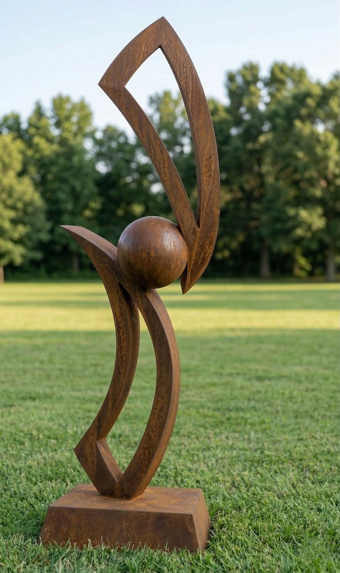 4.8 Ft Modern Rustic Metal Garden Sculpture | Handmade Custom Outdoor Yard & Landscape Art