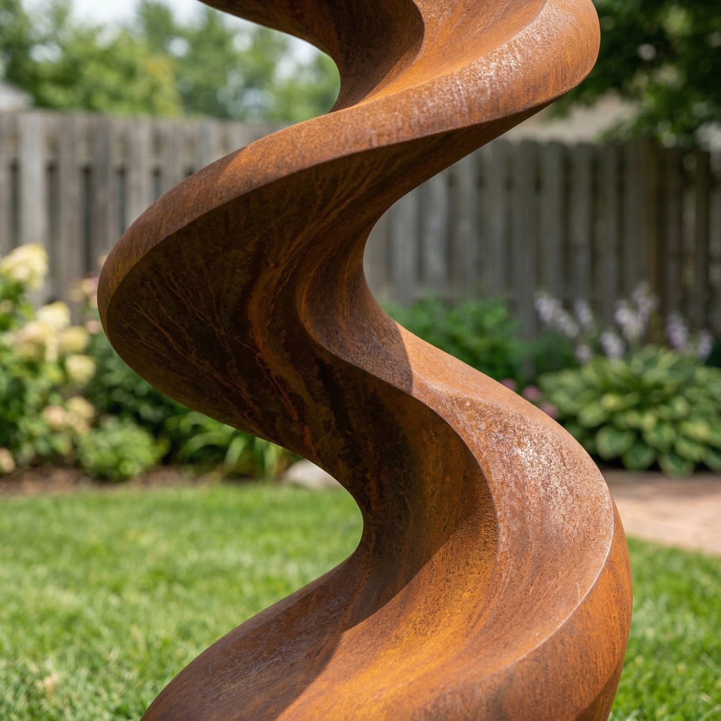 4 Ft Rustic Metal Spiral Garden Sculpture | Handmade Custom Outdoor Metal Yard Art