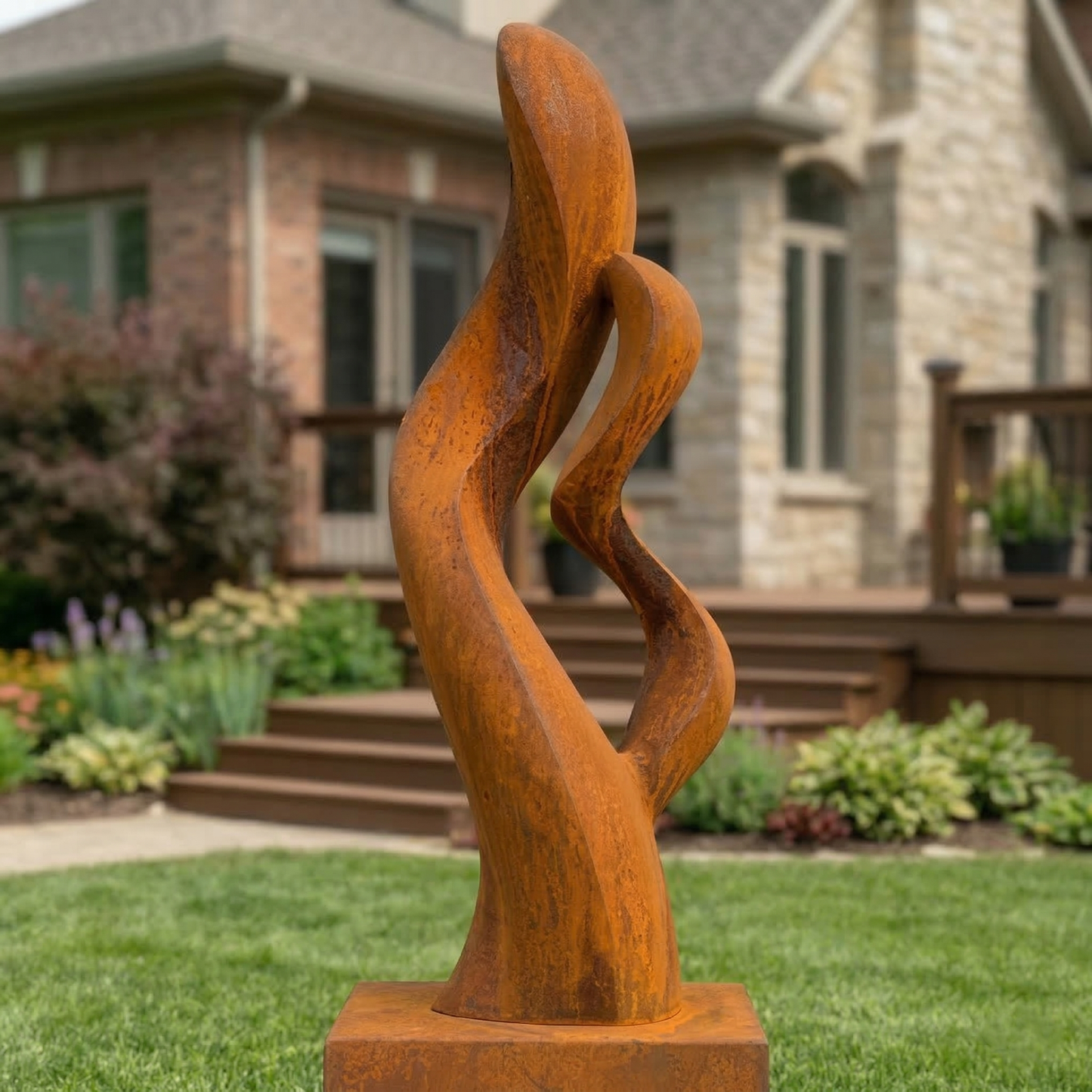 4.8 Ft Modern Metal Garden Sculpture | Handmade Custom Outdoor Yard & Landscape Art