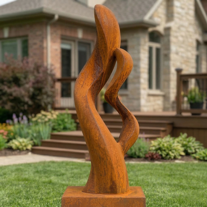 4.8 Ft Modern Metal Garden Sculpture | Handmade Custom Outdoor Yard & Landscape Art