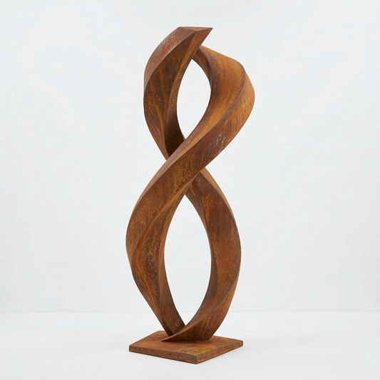 5 Ft Tall Rustic Metal Spiral Garden Sculpture | Handmade Custom Outdoor Metal Yard Art