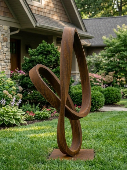 4.7 Ft Modern Metal Garden Sculpture | Handmade Custom Outdoor Yard & Landscape Art