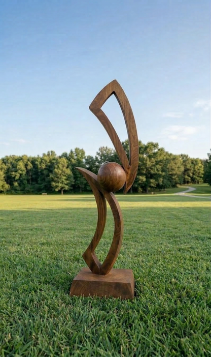 4.8 Ft Modern Rustic Metal Garden Sculpture | Handmade Custom Outdoor Yard & Landscape Art