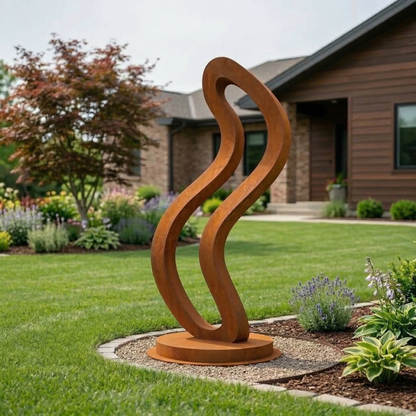 5.3 Ft Modern Metal Garden Sculpture | Handmade Custom Outdoor Yard Art