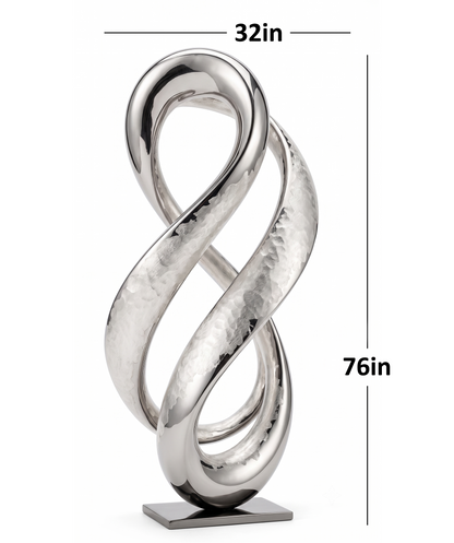 76in Large Abstract Garden Sculpture, Modern Metal Yard Art, Rustic or Stainless Steel, Garden Decor