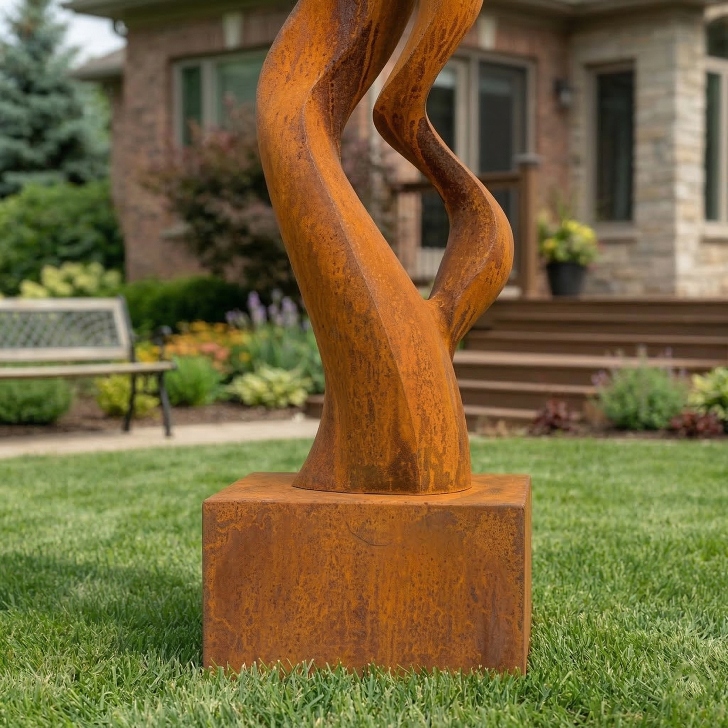 4.8 Ft Modern Metal Garden Sculpture | Handmade Custom Outdoor Yard & Landscape Art