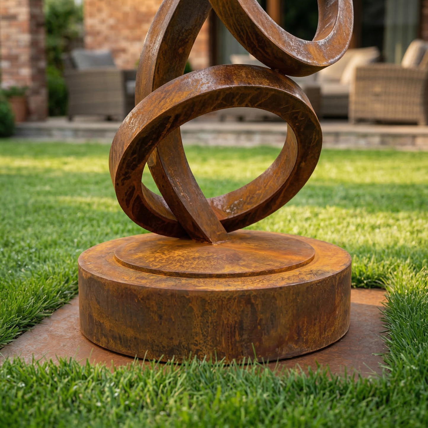 Rustic Tall Metal Garden Sculpture Set of 2 | 3ft & 4ft Handmade Outdoor Yard Art | Custom Metal Garden Decor