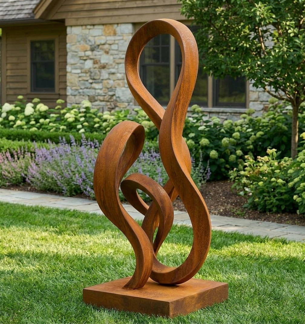 5.4 Ft Modern Abstract Metal Garden Sculpture | Handmade Custom Outdoor Yard & Landscape Art