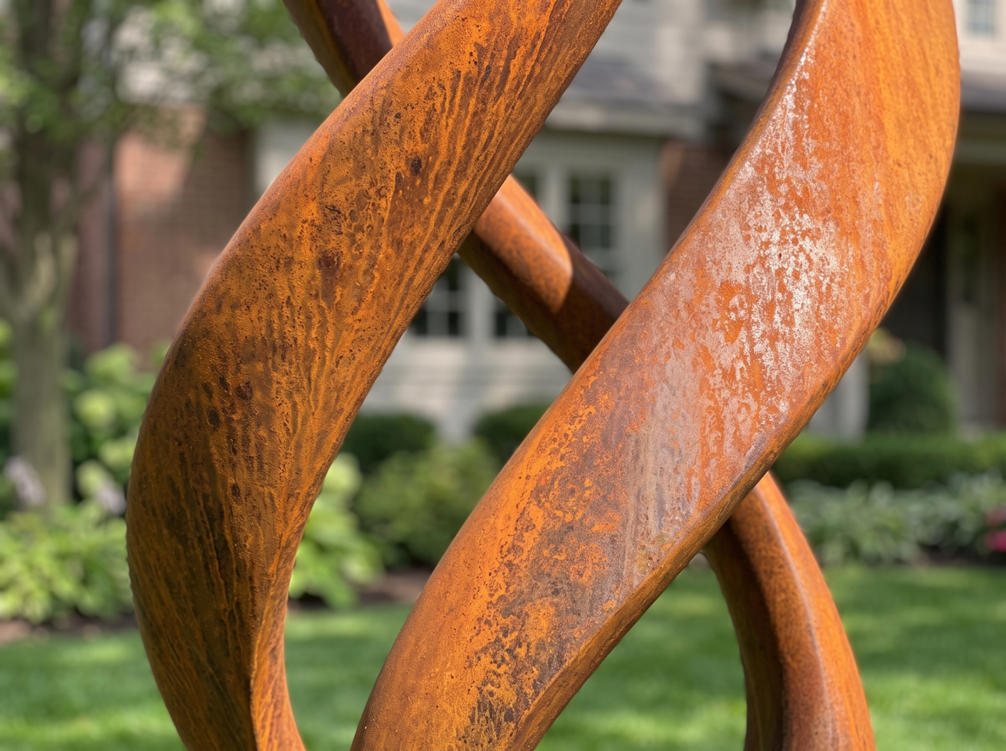 76in Large Abstract Garden Sculpture, Modern Metal Yard Art, Rustic or Stainless Steel, Garden Decor