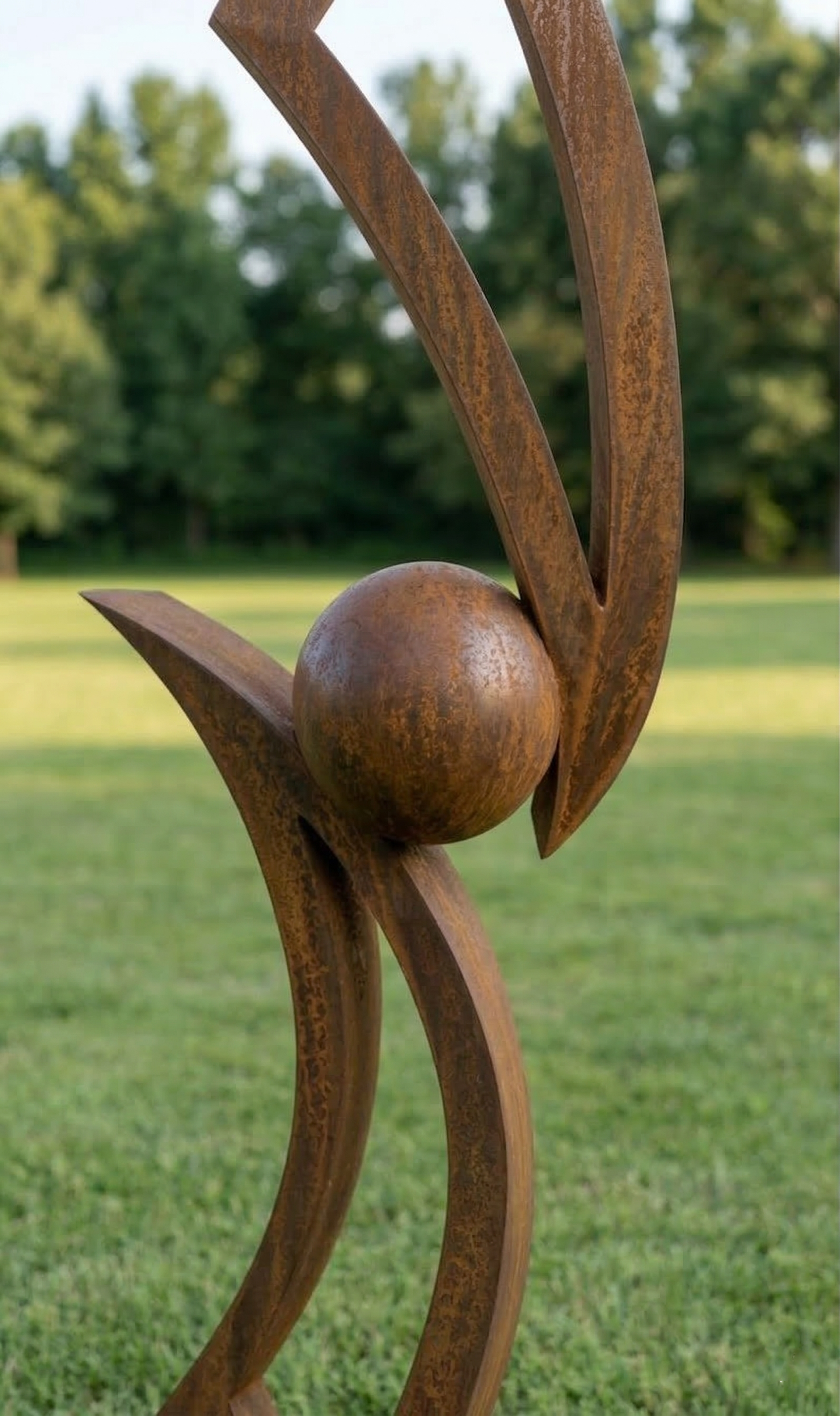 4.8 Ft Modern Rustic Metal Garden Sculpture | Handmade Custom Outdoor Yard & Landscape Art