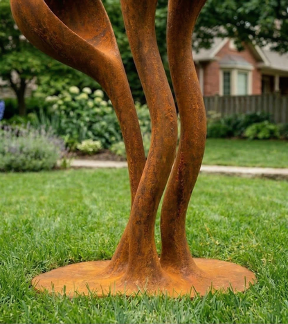 3 Ft Modern Rustic Metal Garden Sculpture | Handmade Custom Outdoor Yard & Landscape Art
