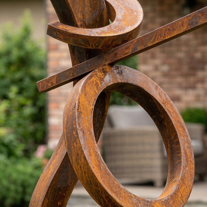 Rustic Tall Metal Garden Sculpture Set of 2 | 3ft & 4ft Handmade Outdoor Yard Art | Custom Metal Garden Decor