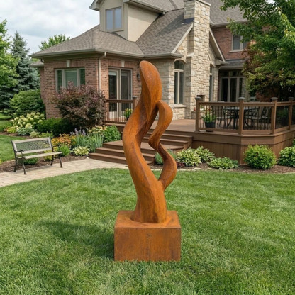 4.8 Ft Modern Metal Garden Sculpture | Handmade Custom Outdoor Yard & Landscape Art
