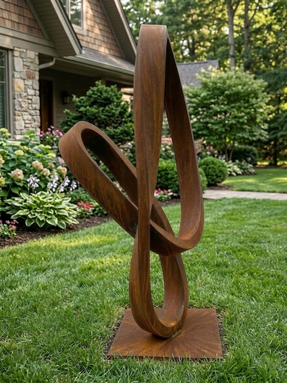 4.7 Ft Modern Metal Garden Sculpture | Handmade Custom Outdoor Yard & Landscape Art