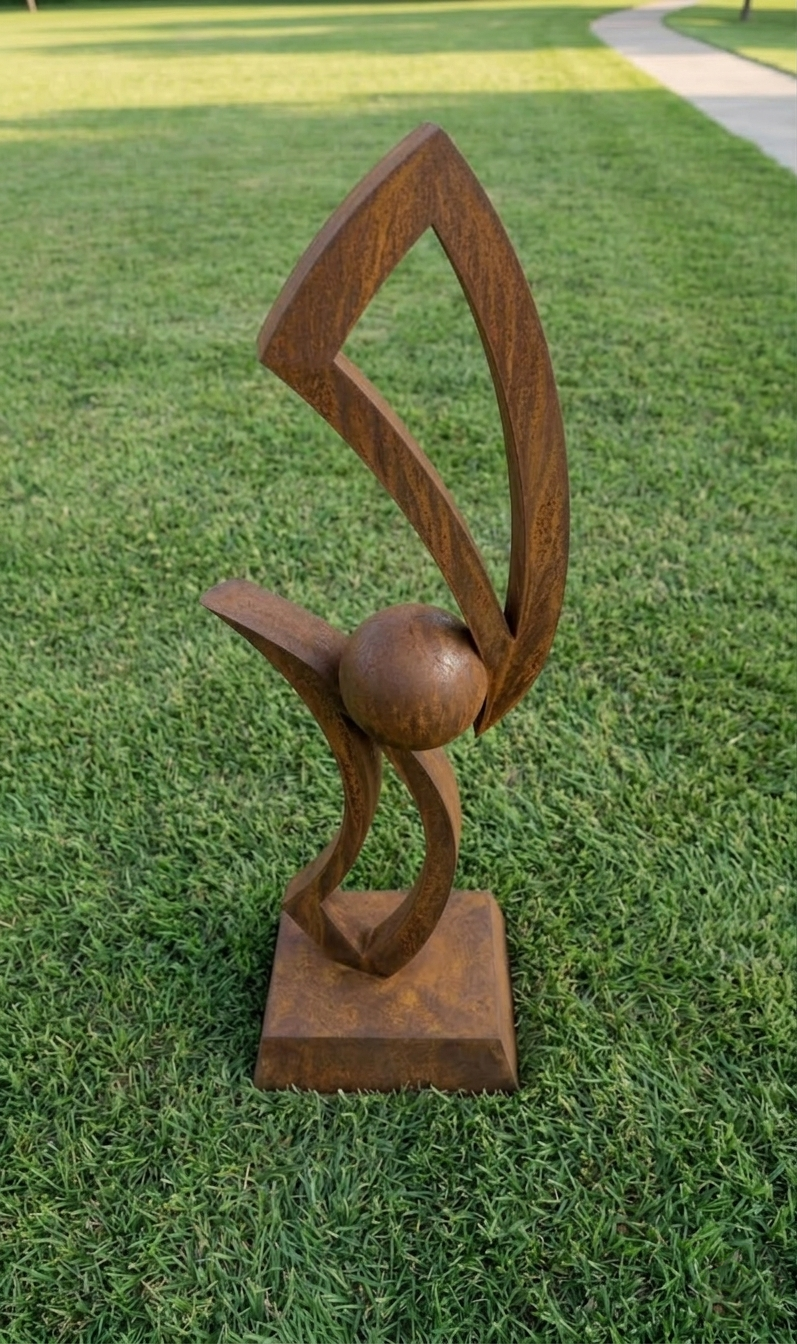 4.8 Ft Modern Rustic Metal Garden Sculpture | Handmade Custom Outdoor Yard & Landscape Art