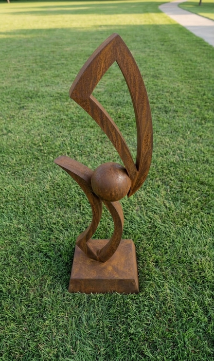 4.8 Ft Modern Rustic Metal Garden Sculpture | Handmade Custom Outdoor Yard & Landscape Art