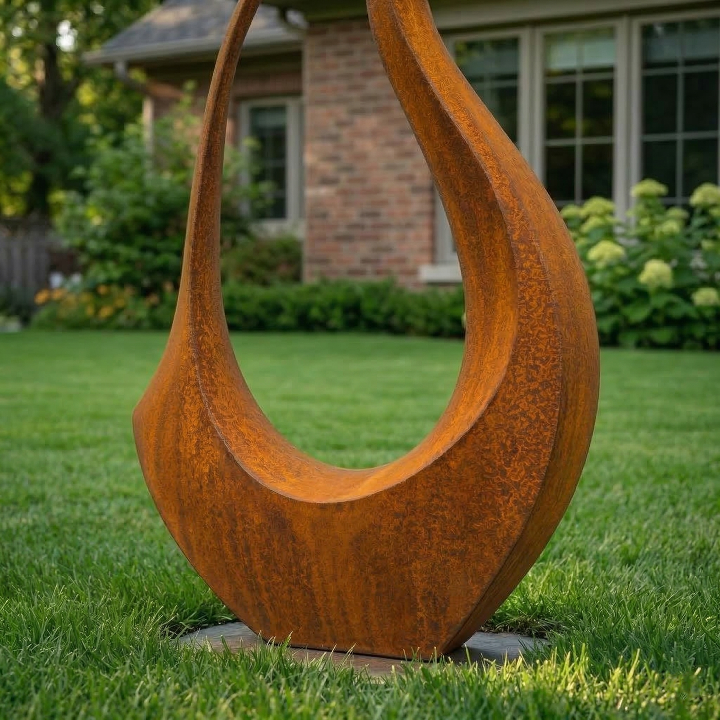 4.5 Ft Modern Rustic Metal Garden Sculpture | Handmade Custom Outdoor Metal Yard Art