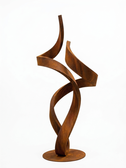 4.9 Ft Modern Abstract Rustic Metal Garden Sculpture | Handmade Custom Outdoor Yard Art