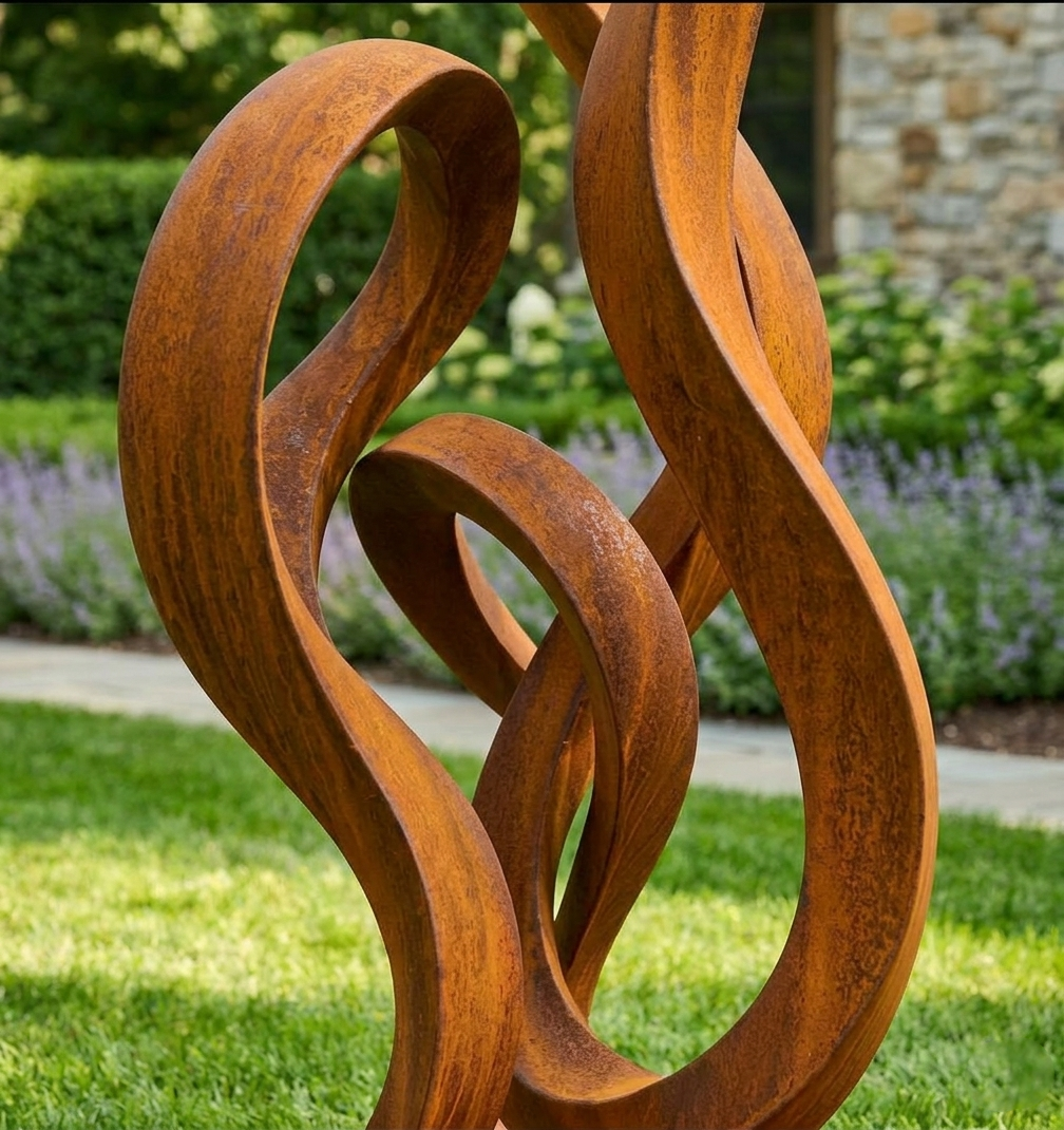 5.4 Ft Modern Abstract Metal Garden Sculpture | Handmade Custom Outdoor Yard & Landscape Art
