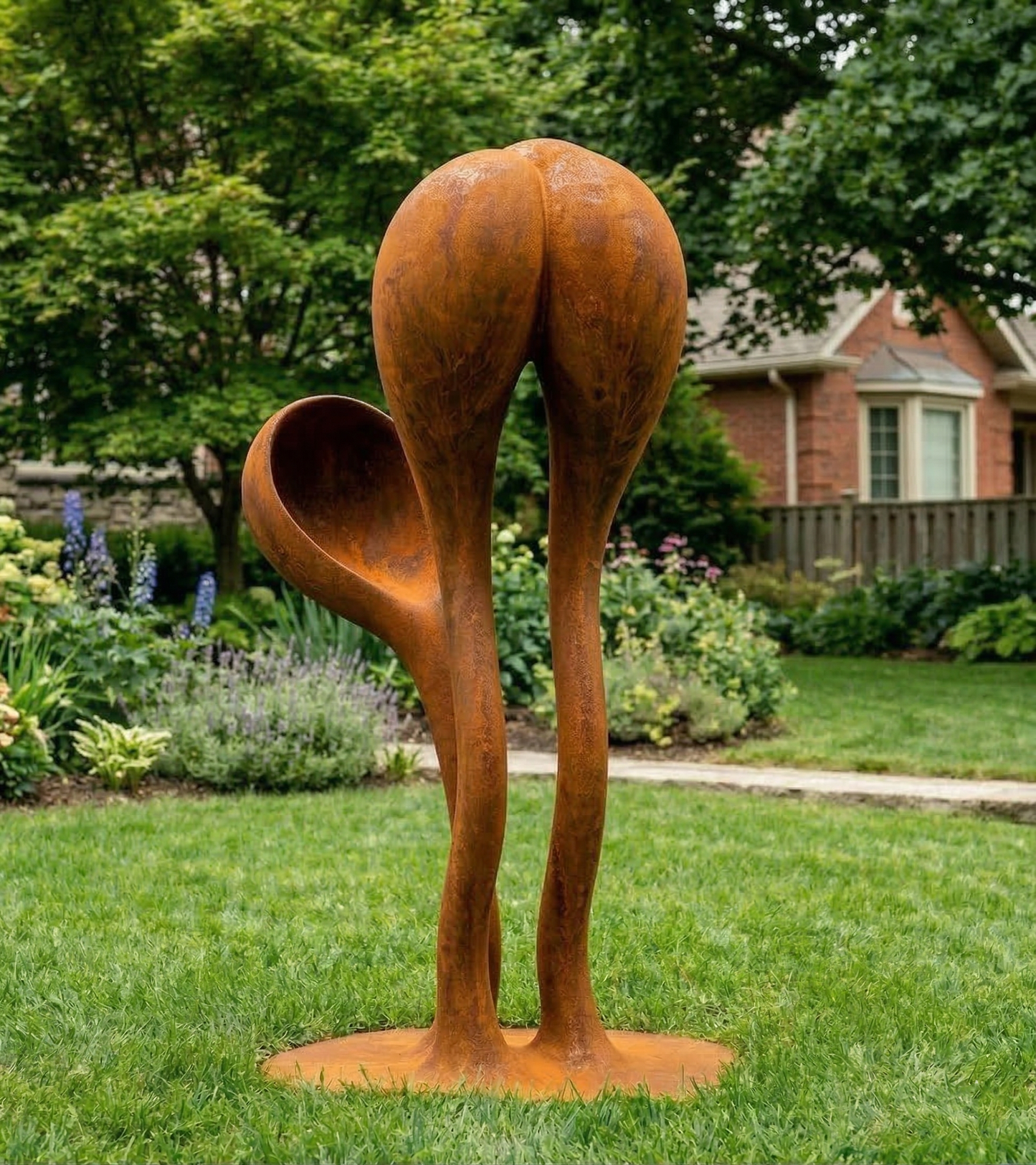 3 Ft Modern Rustic Metal Garden Sculpture | Handmade Custom Outdoor Yard & Landscape Art