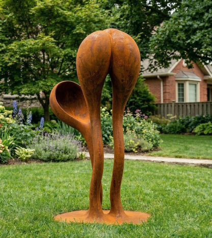 3 Ft Modern Rustic Metal Garden Sculpture | Handmade Custom Outdoor Yard & Landscape Art