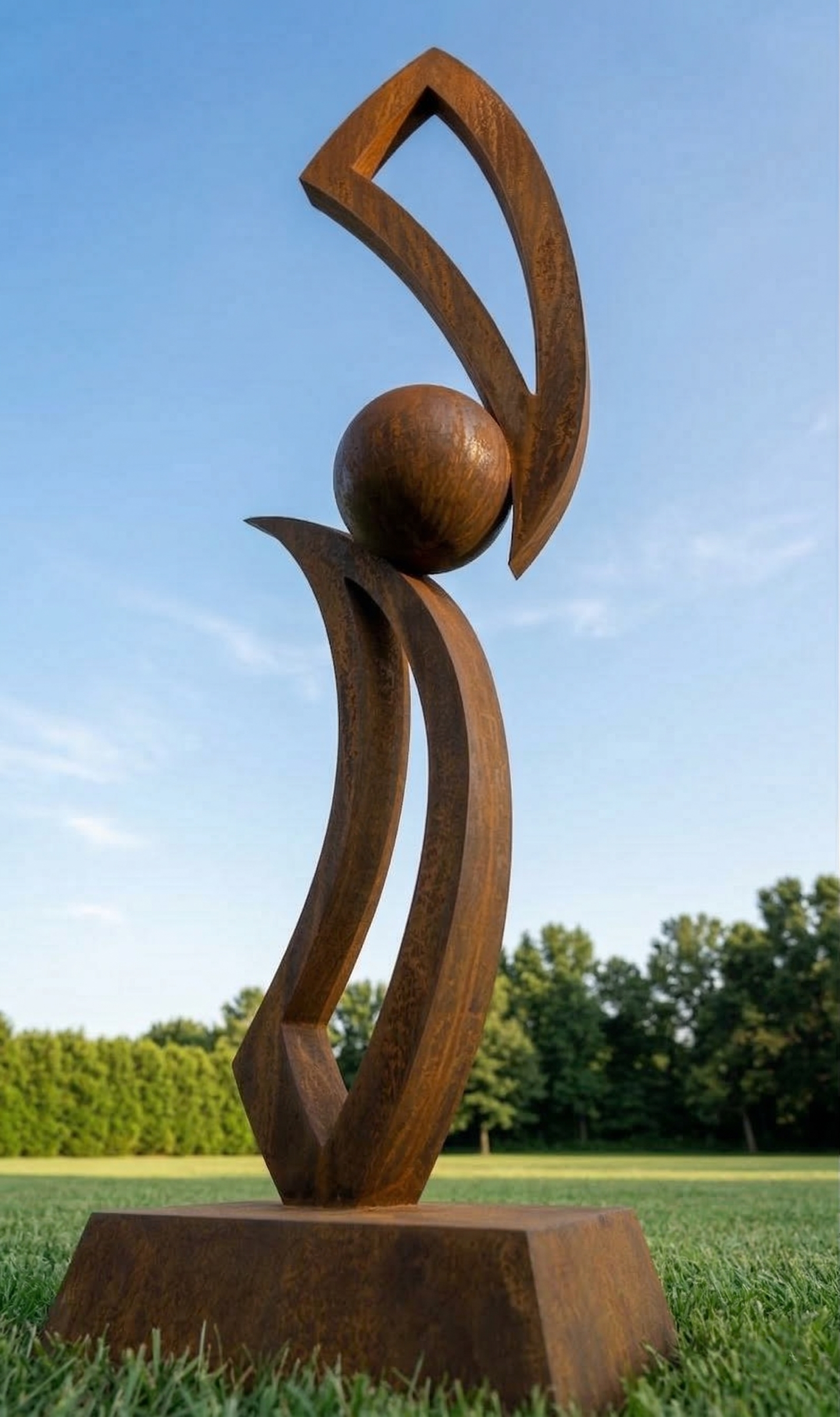 4.8 Ft Modern Rustic Metal Garden Sculpture | Handmade Custom Outdoor Yard & Landscape Art