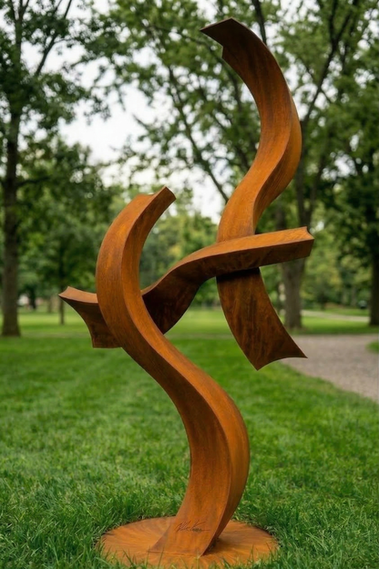 5.2 Ft Modern Metal Garden Sculpture | Handmade Custom Outdoor Yard & Landscape Art