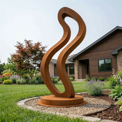 5.3 Ft Modern Metal Garden Sculpture | Handmade Custom Outdoor Yard Art