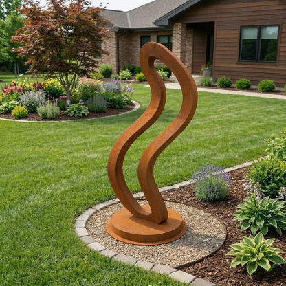 5.3 Ft Modern Metal Garden Sculpture | Handmade Custom Outdoor Yard Art