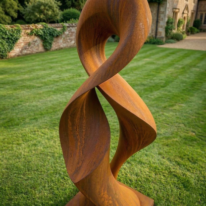 5.8 Ft Rustic Modern Metal Garden Sculpture with Base | Handmade Custom Outdoor Yard & Landscape Art