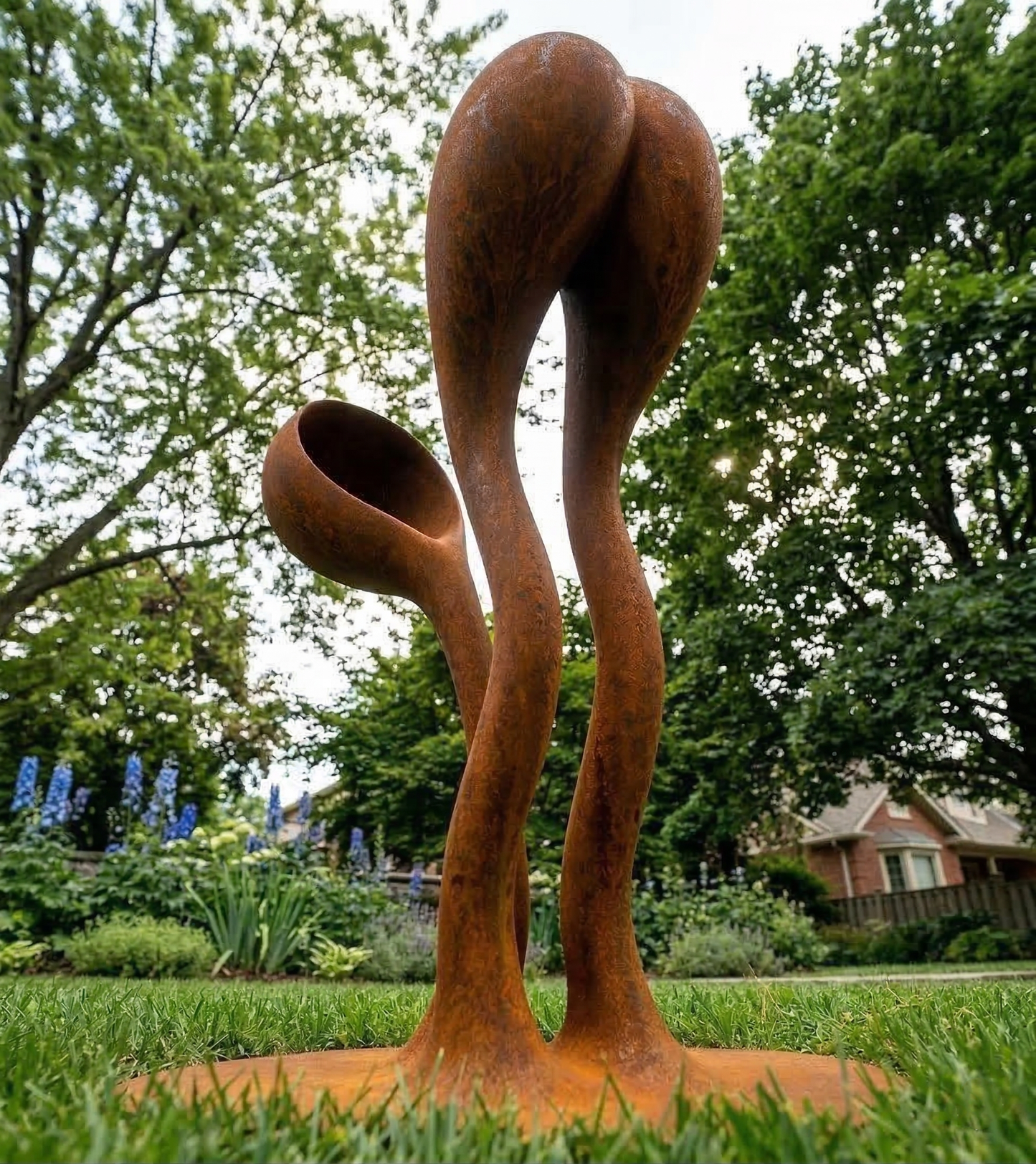 3 Ft Modern Rustic Metal Garden Sculpture | Handmade Custom Outdoor Yard & Landscape Art
