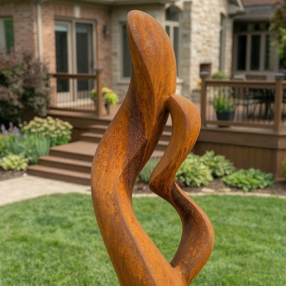 4.8 Ft Modern Metal Garden Sculpture | Handmade Custom Outdoor Yard & Landscape Art