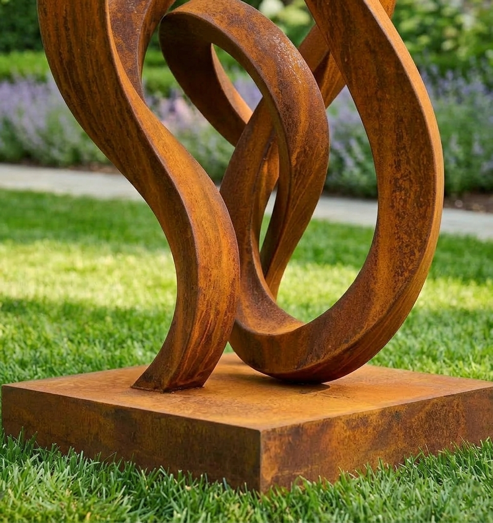 5.4 Ft Modern Abstract Metal Garden Sculpture | Handmade Custom Outdoor Yard & Landscape Art