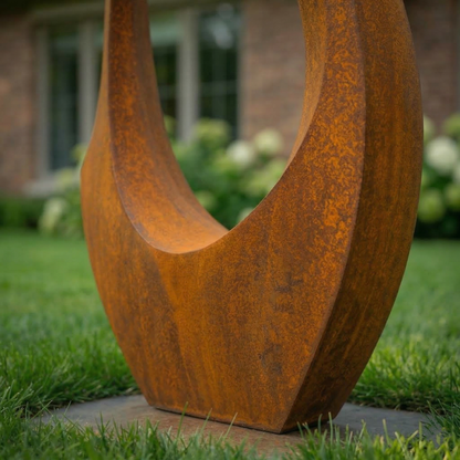 4.5 Ft Modern Rustic Metal Garden Sculpture | Handmade Custom Outdoor Metal Yard Art