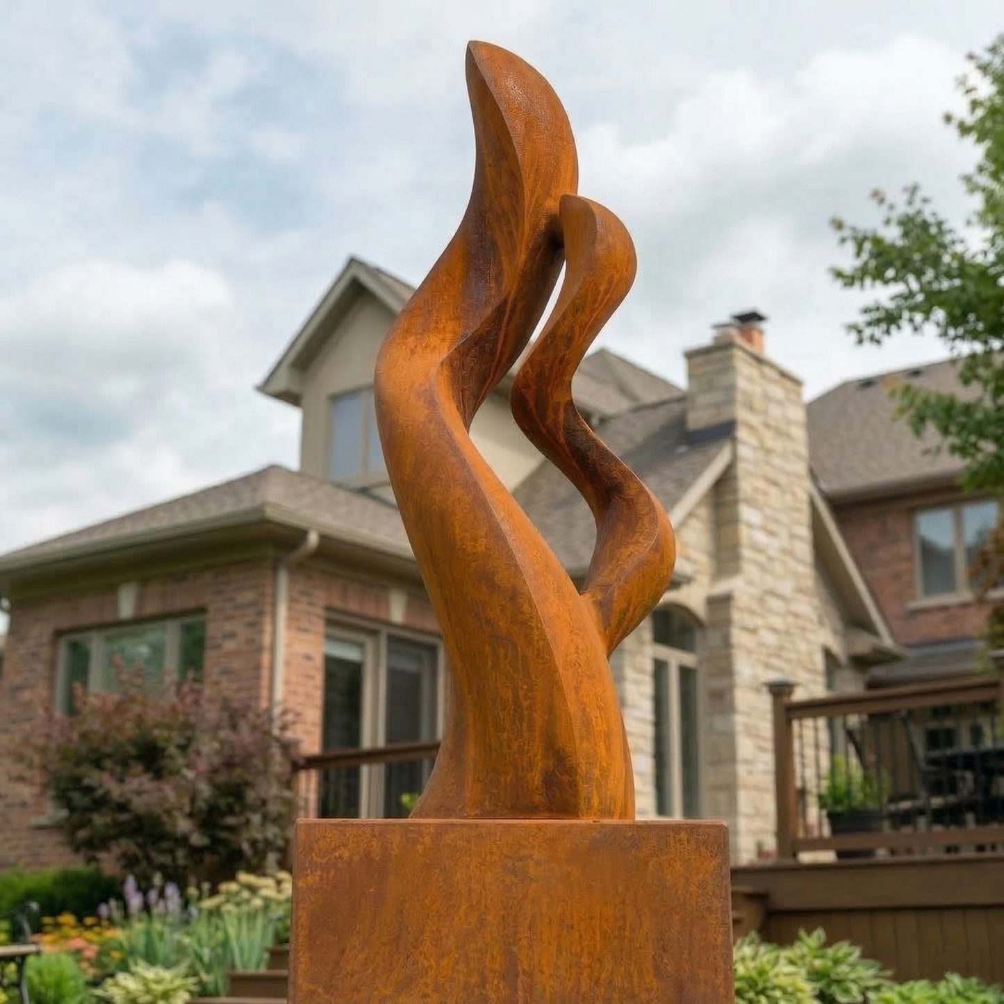 4.8 Ft Modern Metal Garden Sculpture | Handmade Custom Outdoor Yard & Landscape Art