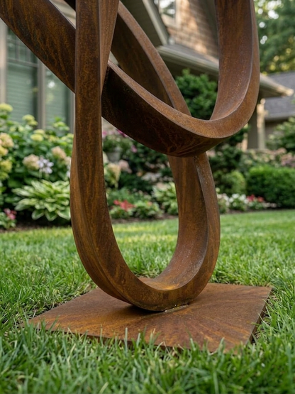 4.7 Ft Modern Metal Garden Sculpture | Handmade Custom Outdoor Yard & Landscape Art