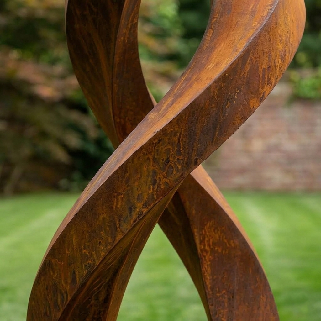 5 Ft Tall Rustic Metal Spiral Garden Sculpture | Handmade Custom Outdoor Metal Yard Art