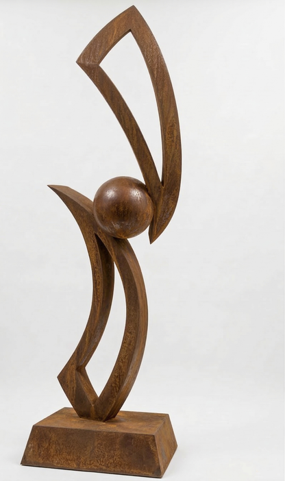 4.8 Ft Modern Rustic Metal Garden Sculpture | Handmade Custom Outdoor Yard & Landscape Art