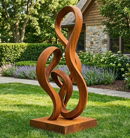 5.4 Ft Modern Abstract Metal Garden Sculpture | Handmade Custom Outdoor Yard & Landscape Art