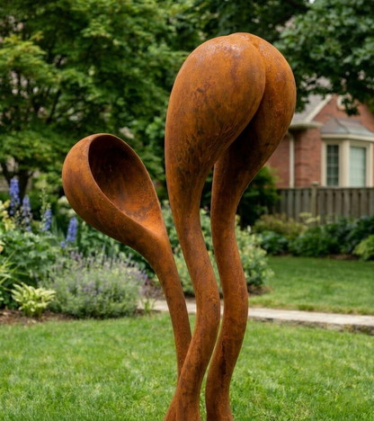 3 Ft Modern Rustic Metal Garden Sculpture | Handmade Custom Outdoor Yard & Landscape Art