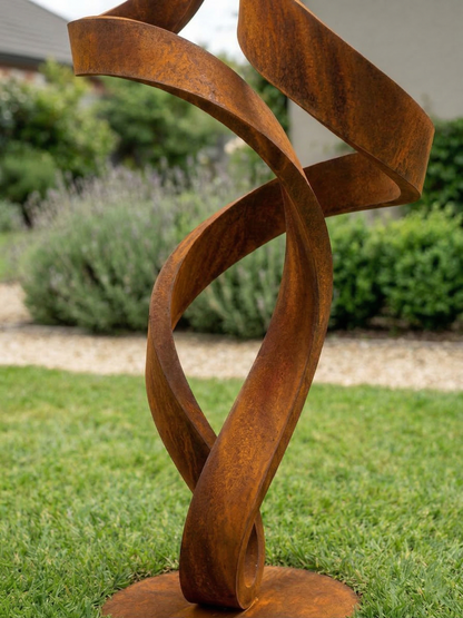 4.9 Ft Modern Abstract Rustic Metal Garden Sculpture | Handmade Custom Outdoor Yard Art
