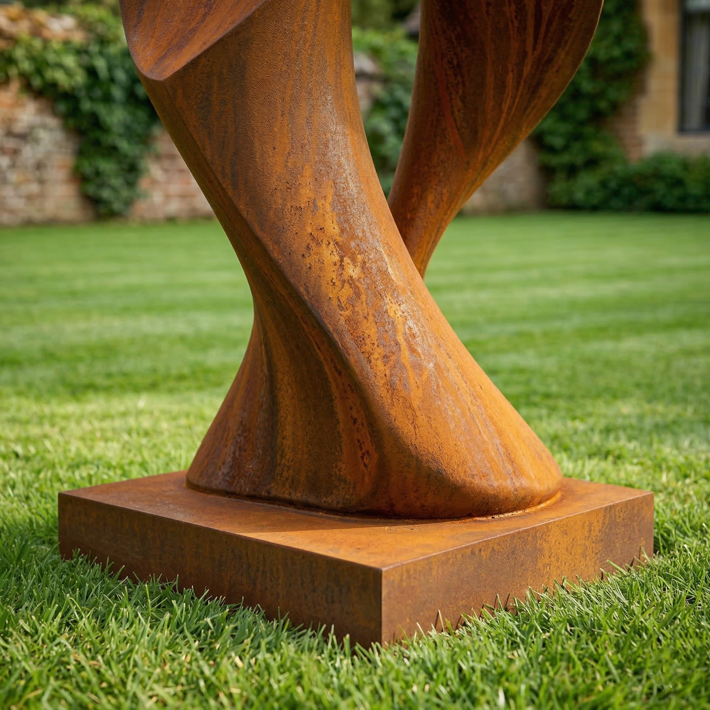 5.8 Ft Rustic Modern Metal Garden Sculpture with Base | Handmade Custom Outdoor Yard & Landscape Art