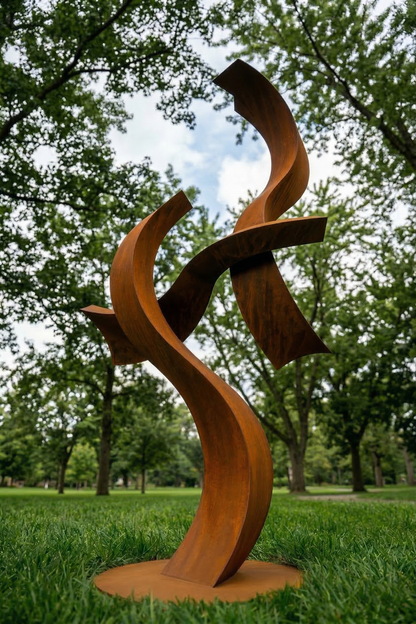 5.2 Ft Modern Metal Garden Sculpture | Handmade Custom Outdoor Yard & Landscape Art