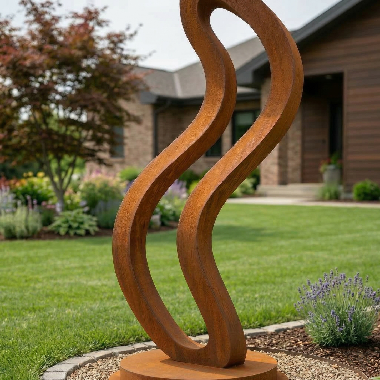 5.3 Ft Modern Metal Garden Sculpture | Handmade Custom Outdoor Yard Art